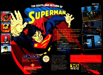 Death and Return of Superman, The (Europe) box cover back